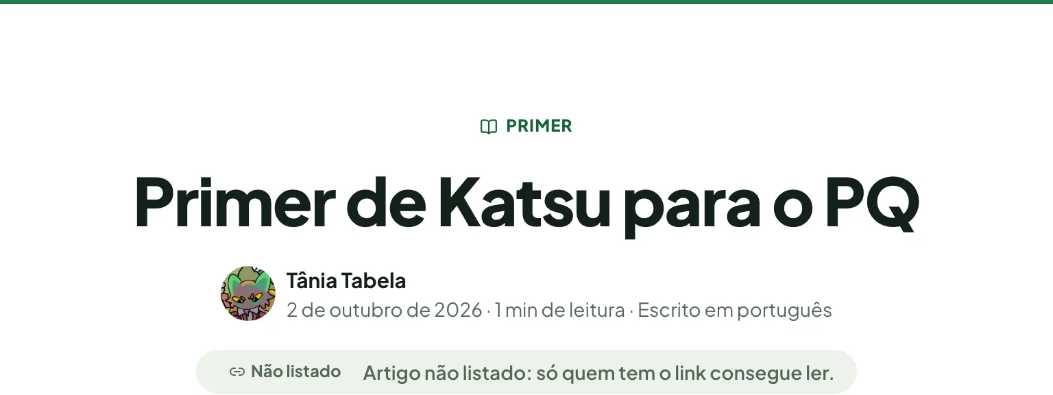 Aviso de artigo não listado no topo do artigo