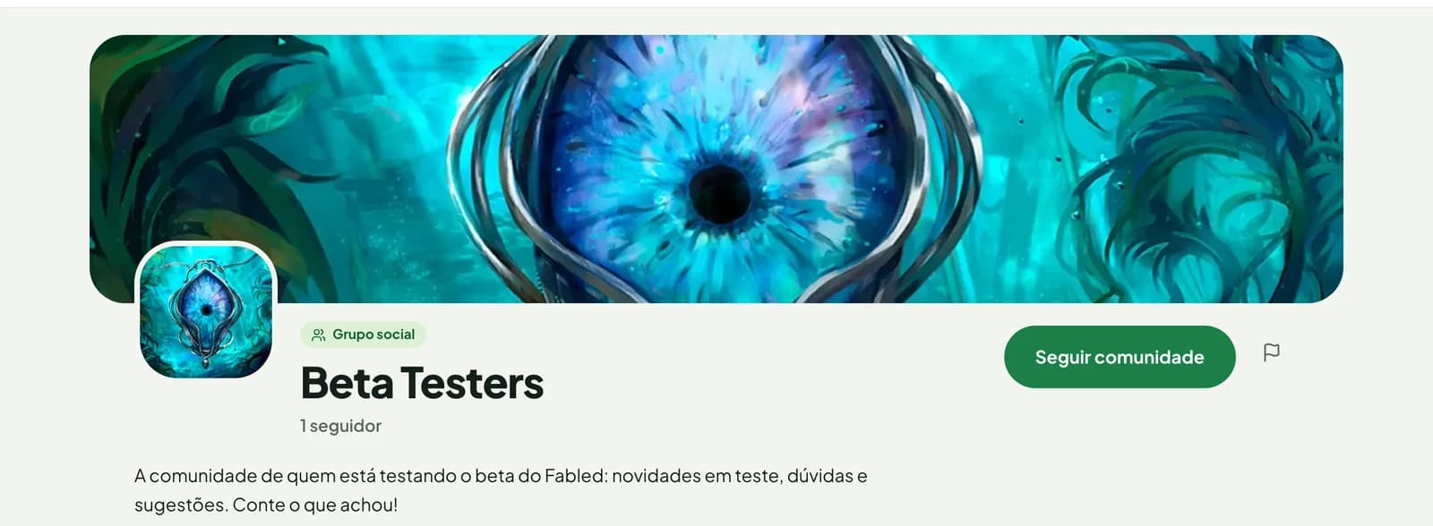 Página da comunidade Beta Testers